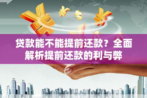 宁夏贷款能不能提前还款？全面解析提前还款的利与弊