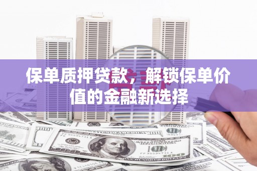 宁夏保单质押贷款，解锁保单价值的金融新选择