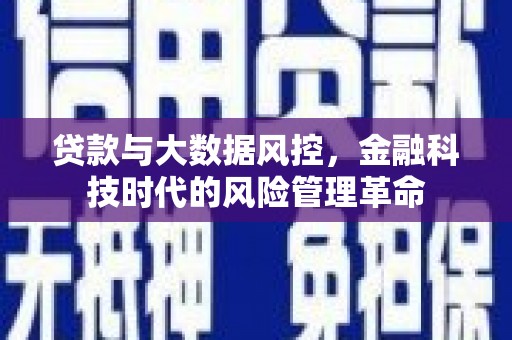 宁夏贷款与大数据风控，金融科技时代的风险管理革命