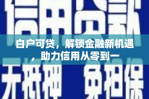 宁夏白户可贷，解锁金融新机遇，助力信用从零到一