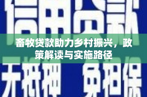 宁夏畜牧贷款助力乡村振兴，政策解读与实施路径
