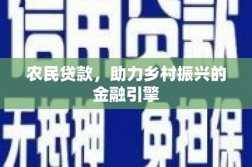 宁夏农民贷款，助力乡村振兴的金融引擎