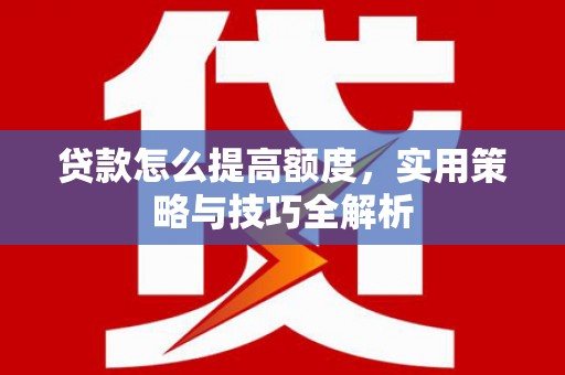 宁夏贷款怎么提高额度，实用策略与技巧全解析