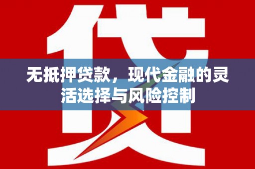 宁夏无抵押贷款，现代金融的灵活选择与风险控制