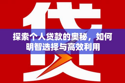 宁夏探索个人贷款的奥秘，如何明智选择与高效利用