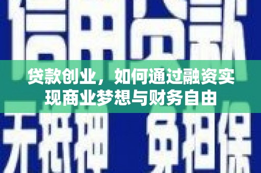 宁夏贷款创业，如何通过融资实现商业梦想与财务自由