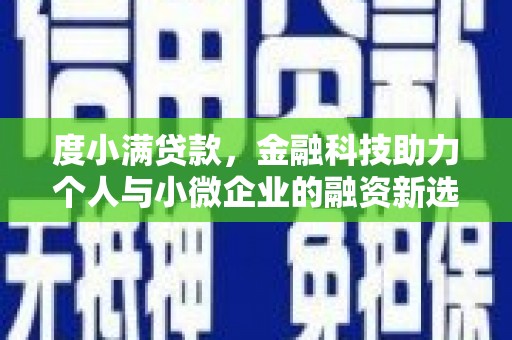 宁夏度小满贷款，金融科技助力个人与小微企业的融资新选择