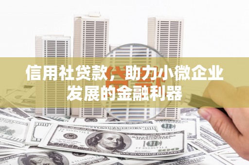 宁夏信用社贷款，助力小微企业发展的金融利器