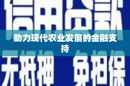 宁夏助力现代农业发展的金融支持