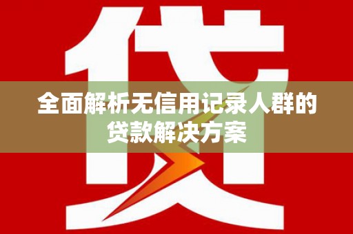 宁夏全面解析无信用记录人群的贷款解决方案