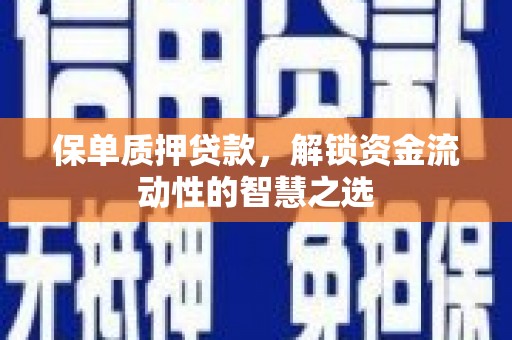 宁夏保单质押贷款，解锁资金流动性的智慧之选